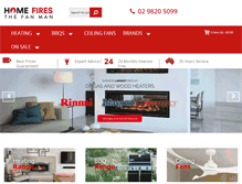 Tablet Screenshot of homefires.com.au